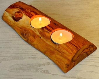 Porta tealight in legno di ciliegio - portacandele - candeliere