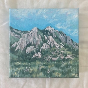 Boulder Colorado Mini Landscape Original Painting - 6x6&quot; Canvas
