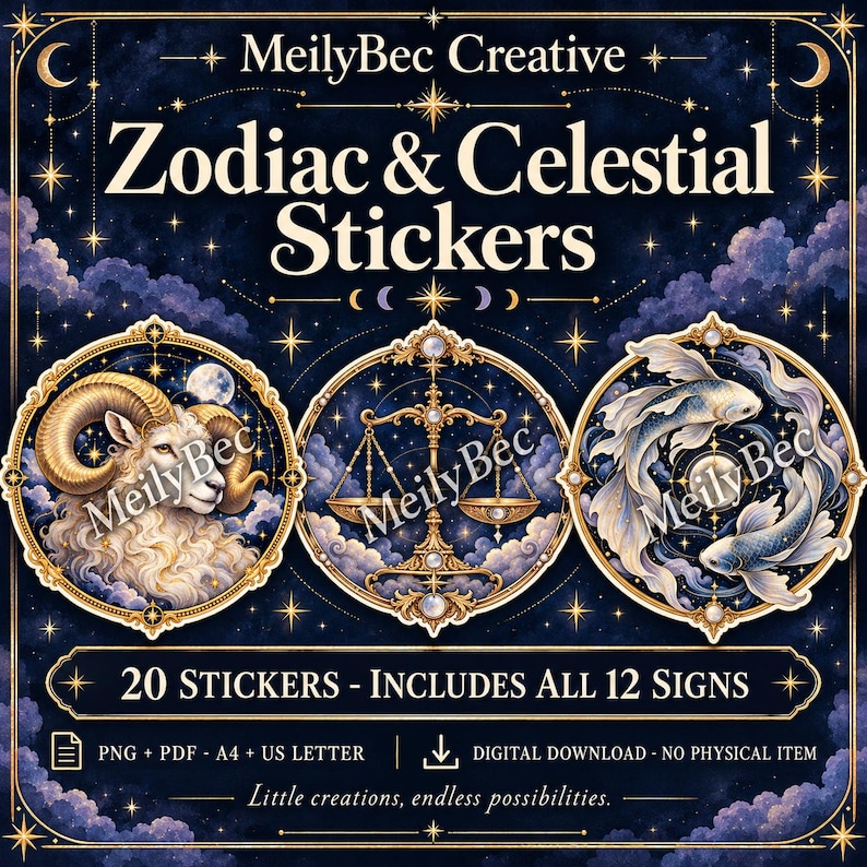 Celestial & Astrology Junk Journal Kit: 130 Printable Designs - Etsy