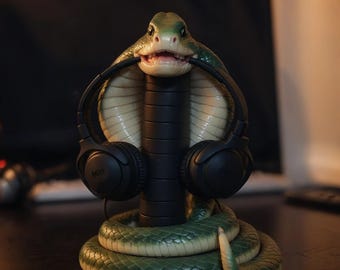 Cobra-koptelefoonhouder - unieke standaard met slangdesign