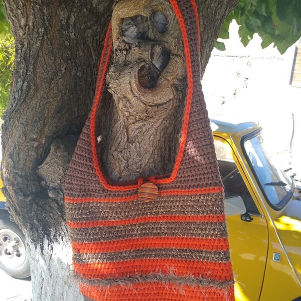 70's Crochet Country Bag