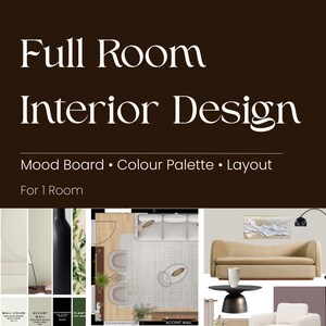 Full Room Interior Design | Custom Layout + Mood Board + Colour Palette | Virtual Interior Designer
