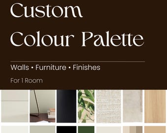 Paleta de colores personalizada / Selección de pintura y acabados para interiores / Servicio de diseño de interiores virtual