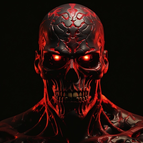 Red demonic Skull