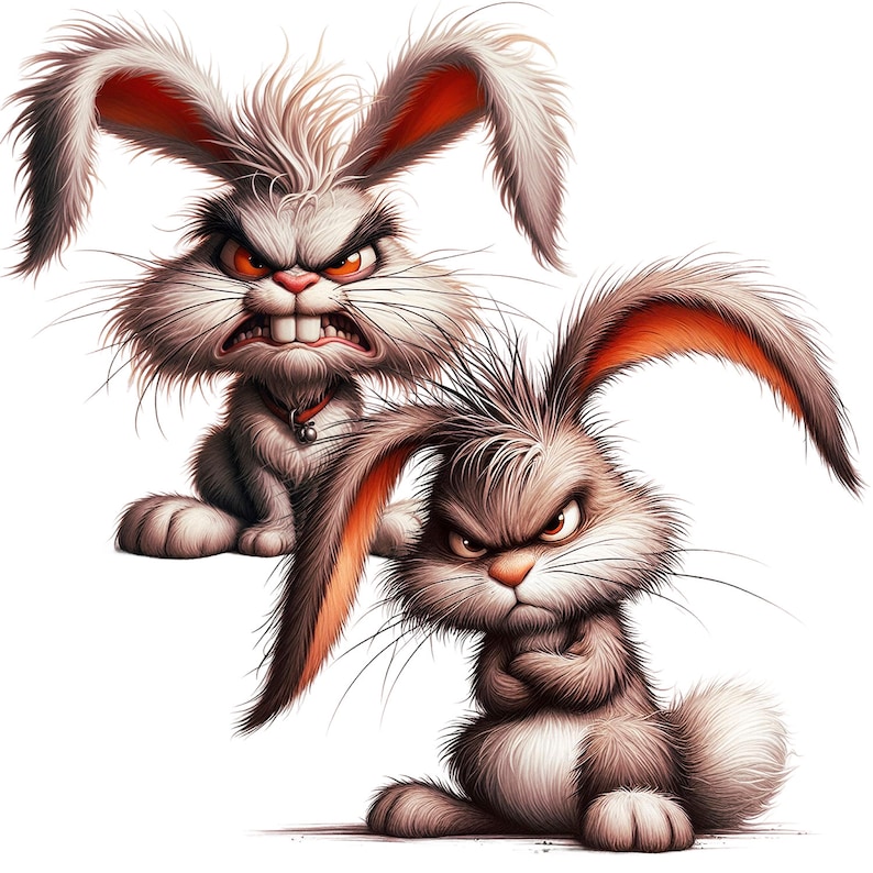 Animated Angry Rabbit Funny Angry Rabbit Clipart: Commercial Use PNG Images (27 PNG ...