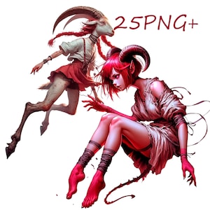 demon girl png, witches png, little demoness png, printable files, creative images, dark forces images, 25 PNG transparent background