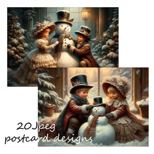 Vintage kerstkaart, kerstontwerp, grappige kerstkaarten, afdrukbare bestanden, gebruik voor je creatieve projecten, 20 jpeg-afbeeldingen, grappige kerstkaarten