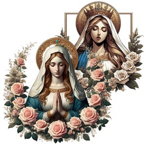 Virgin Mary & Praying Jesus PNG Clipart: Transparent Background (Digital Download) image 8