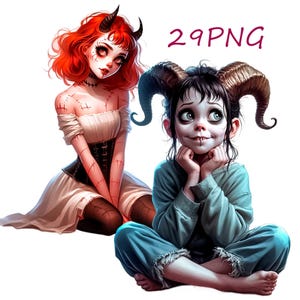 demon girl png, demons png, little demoness png, printable files, creative images, dark forces images, 29PNG transparent background