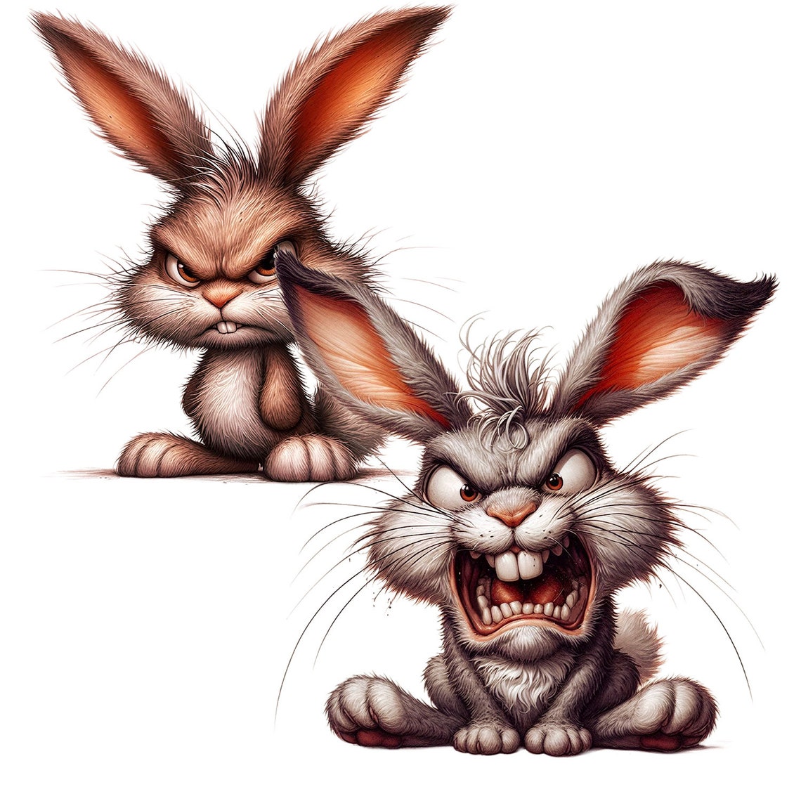 Funny Angry Rabbit Clipart: Commercial Use PNG Images (27 PNG ...