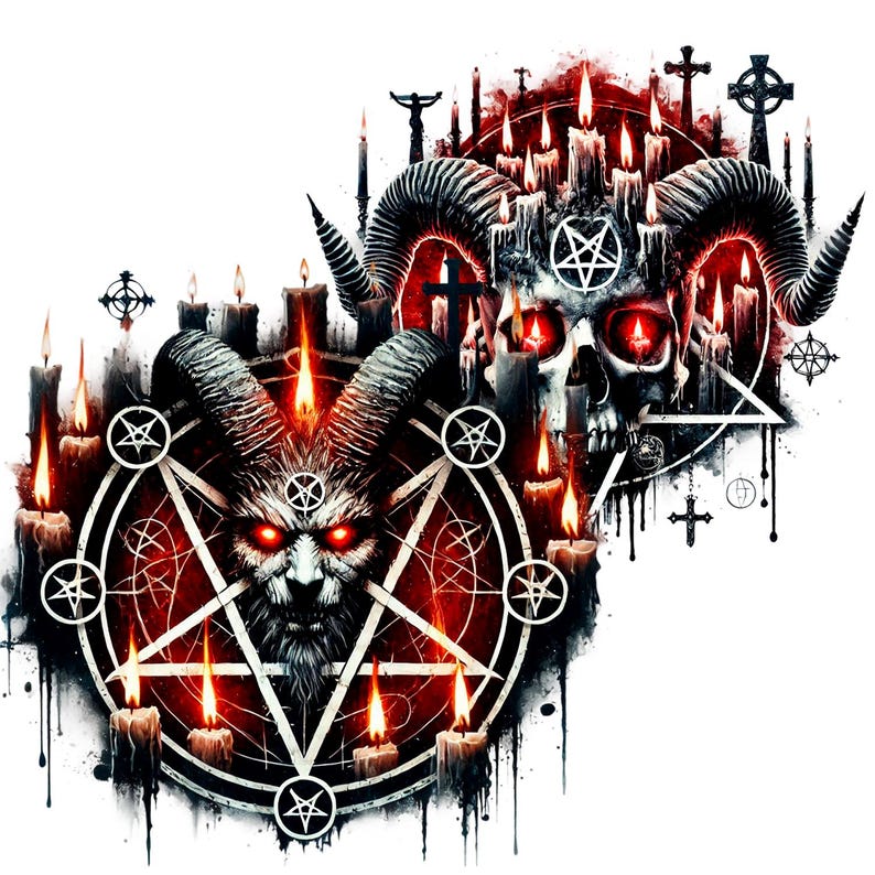 Demonic Satanic PNG Print: Dark Magic Clip Art (Digital Download) image 8