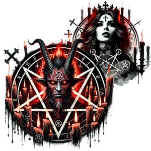 Demonic Satanic PNG Print: Dark Magic Clip Art (Digital Download) image 3