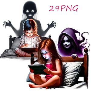 Gruselige Geschichten Png, Kinder und Geister Png, Kindergrafiken, Geister Png, gruselige Bilder, druckbare Dateien 29 PNG mit transparentem Hintergrund