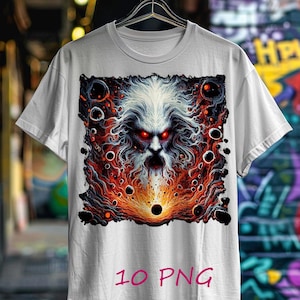 Horror T-Shirt Design: Demonic Wizard PNG Print (Digital Download)