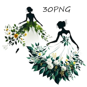 clipart sposa, giorno delle nozze, clipart PNG, clipart matrimonio, clipart sposi novelli, file stampabili, 30 PNG sfondo trasparente