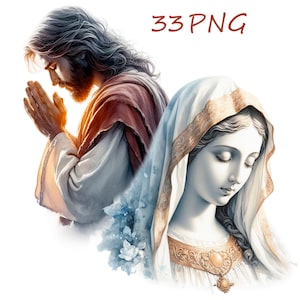 Imágenes de la Virgen María, Jesús rezando, para tus actividades creativas, archivos imprimibles 33 PNG fondo transparente