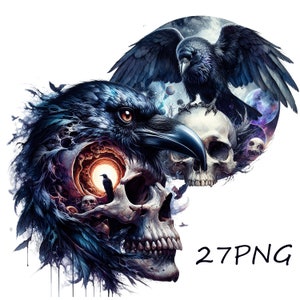 Skull & Crow-print: gotische 27 png-clipart (commercieel gebruik)