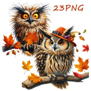 Eagle Owl PNG Clipart: Funny Drawings (Digital Download)