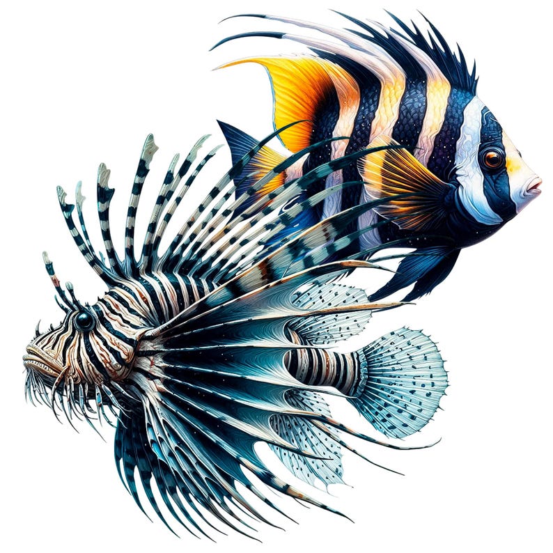 Exotic Fish Illustration: Creative PNG Clipart (Digital Download) image 7