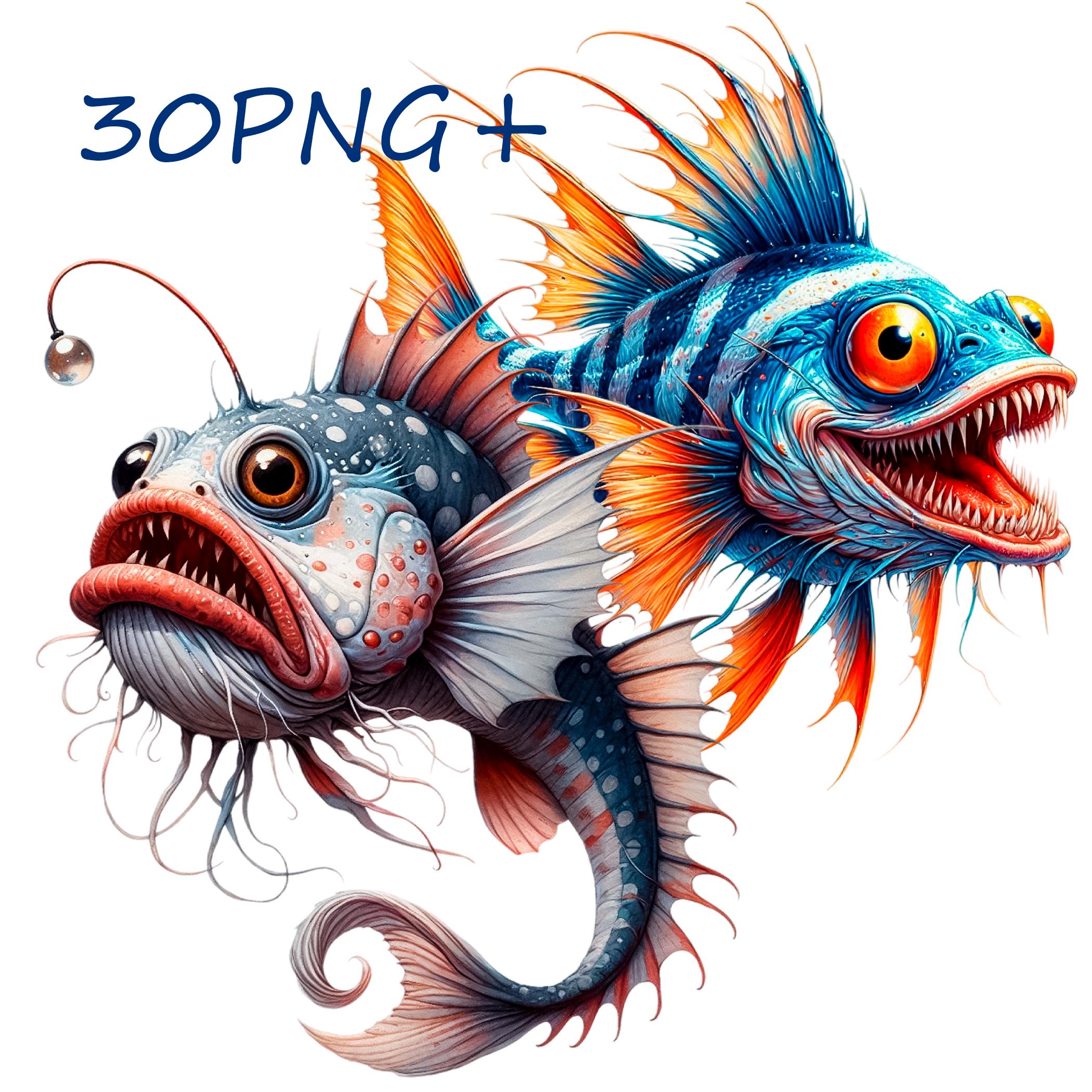 Scary fish - Etsy België, image size:2100x2100