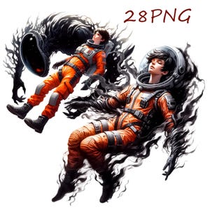 Astronaut & Alien PNG Clipart: Space Art (28 Transparent PNG)
