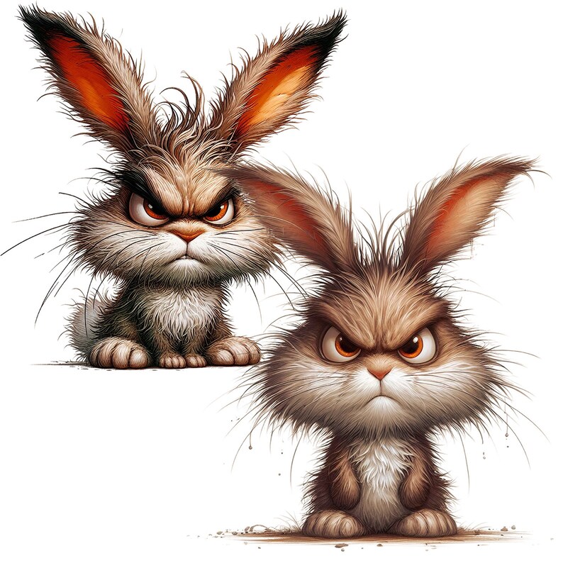 Funny Angry Rabbit Clipart: Commercial Use PNG Images (27 PNG ...