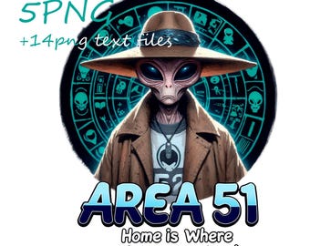 Alien Clipart PNG: Bereich 51 UFO-Designs (druckbare Dateien)