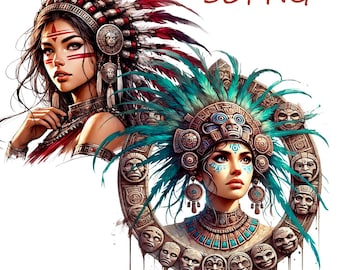 Aztec Woman PNG Clipart: National Traditions Images (Digital Download)