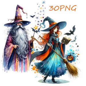 funny wizard png, halloween witches png, halloween png, witches png, printable files, creative files, 30 png with transparent background