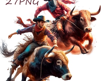 Cowboy Rodeo PNG: Transparent Background Clipart (Digital Download)