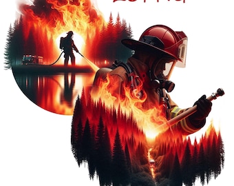 Firefighter PNG Clipart: 25 Transparent Background Images (Digital Download)