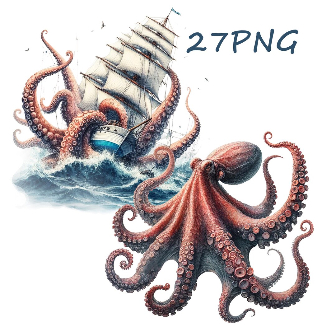 Illustration of an Octopus for Printing on Any Objects, for Creativity ...