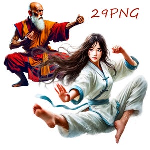 Kung Fu Clipart, Martial Arts PNG, persönlichen und kommerziellen Gebrauch. druckbare Illustrationen, kreative Dateien, 29 PNG transparenten Hintergrund