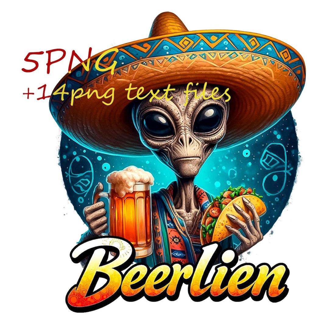 Alien Clipart, Cute Alien PNG, UFO PNG, Mexican Girl Png, Mexican Alien ...