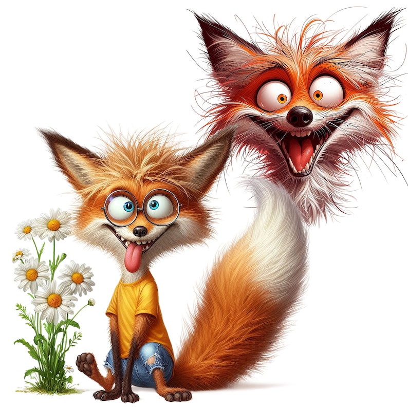 Images of Funny Fox, Funny Fox, Illustrations for Printing on Any ...