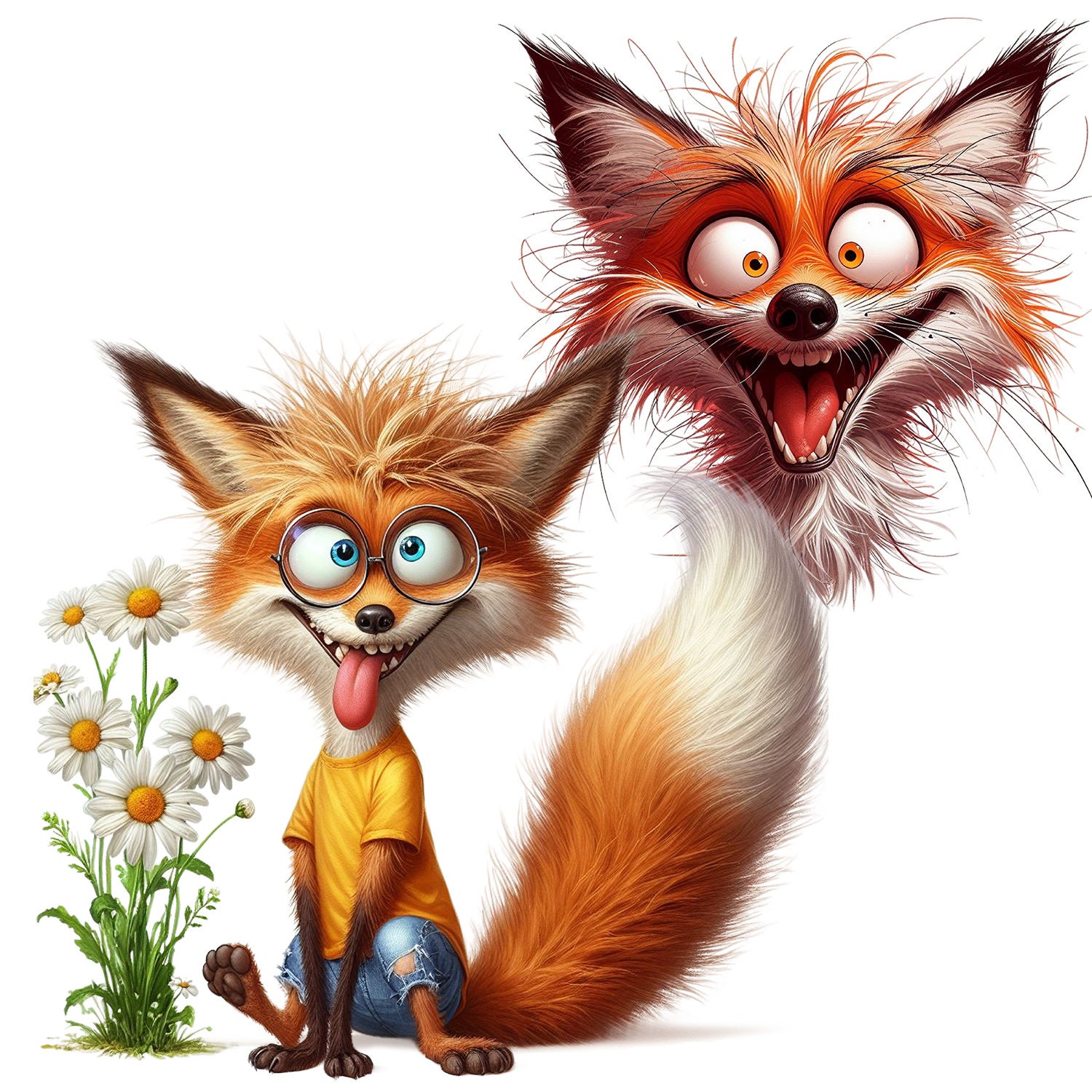 Images of Funny Fox, Funny Fox, Illustrations for Printing on Any