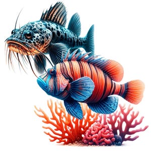 Exotic Fish Illustration: Creative PNG Clipart (Digital Download) image 2