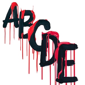 Scary Alphabet, Horrible Alphabet, Printable Files, Vampire Drawings Supplement, 36 PNG Transparent Background