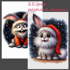 Clipart kersthaas: ontwerpen kerstman konijn (25 jpeg-afbeeldingen)