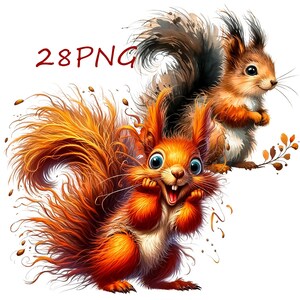Funny Squirrel Clipart: 21 PNG Images for Commercial Use (Digital Download)