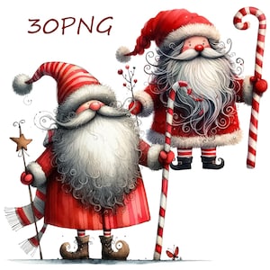 Santa Clipart PNG: Christmas Card Designs (30 PNG Transparent Background)