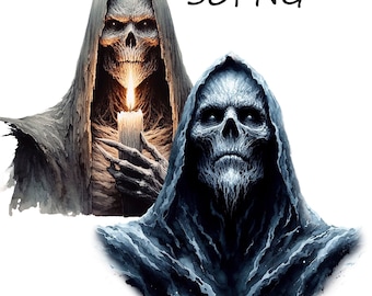 Sensenmann Clipart: Mystisch PNG Bilder (Digitaler Download)