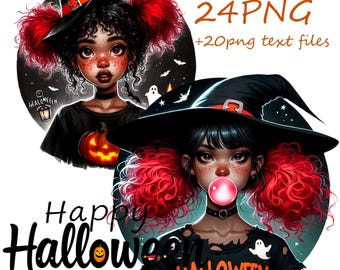 Halloween Witch Clipart: Magic Fantasy PNG Images (Digital Download, Commercial Use OK