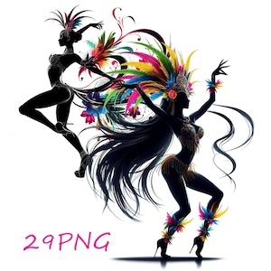 Carnival Rio de Janeiro Clipart, PNG Brazil Carnival, Samba PNG, Transparent Background, Printable Images, 29 PNG Transparent Background