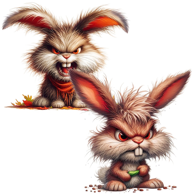 Funny Angry Rabbit Clipart: Commercial Use PNG Images (27 PNG ...