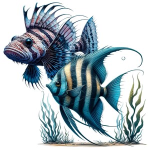 Exotic Fish Illustration: Creative PNG Clipart (Digital Download) image 9