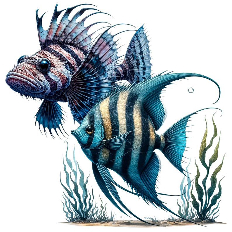 Exotic Fish Illustration: Creative PNG Clipart (Digital Download) image 9