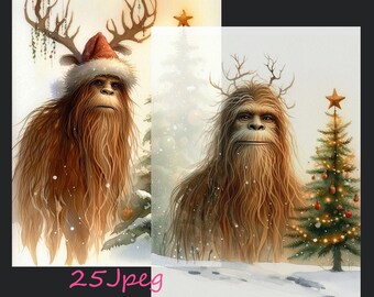 Imágenes divertidas de tarjetas navideñas de Pie Grande: Cómo hacer tarjetas de felicitación vintage (25 JPEG)