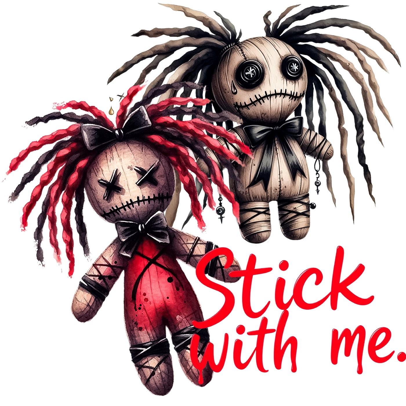 Creepy Voodoo Doll PNG: Gothic Horror Illustrations (20 Digital