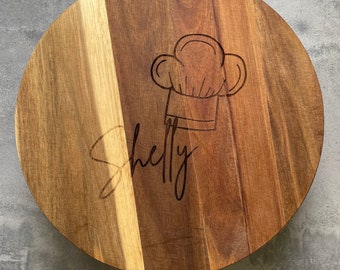 Personalized Laser Engraved Cake Stand, Wooden Cake Platter